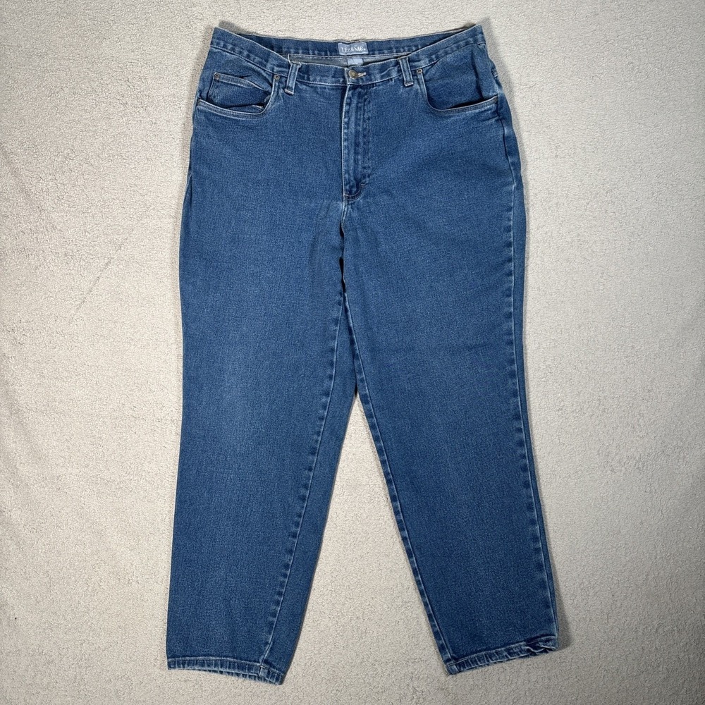 Liz & Me Womens Plus 18W Straight Leg Jeans Medium Wash High Rise Bareback